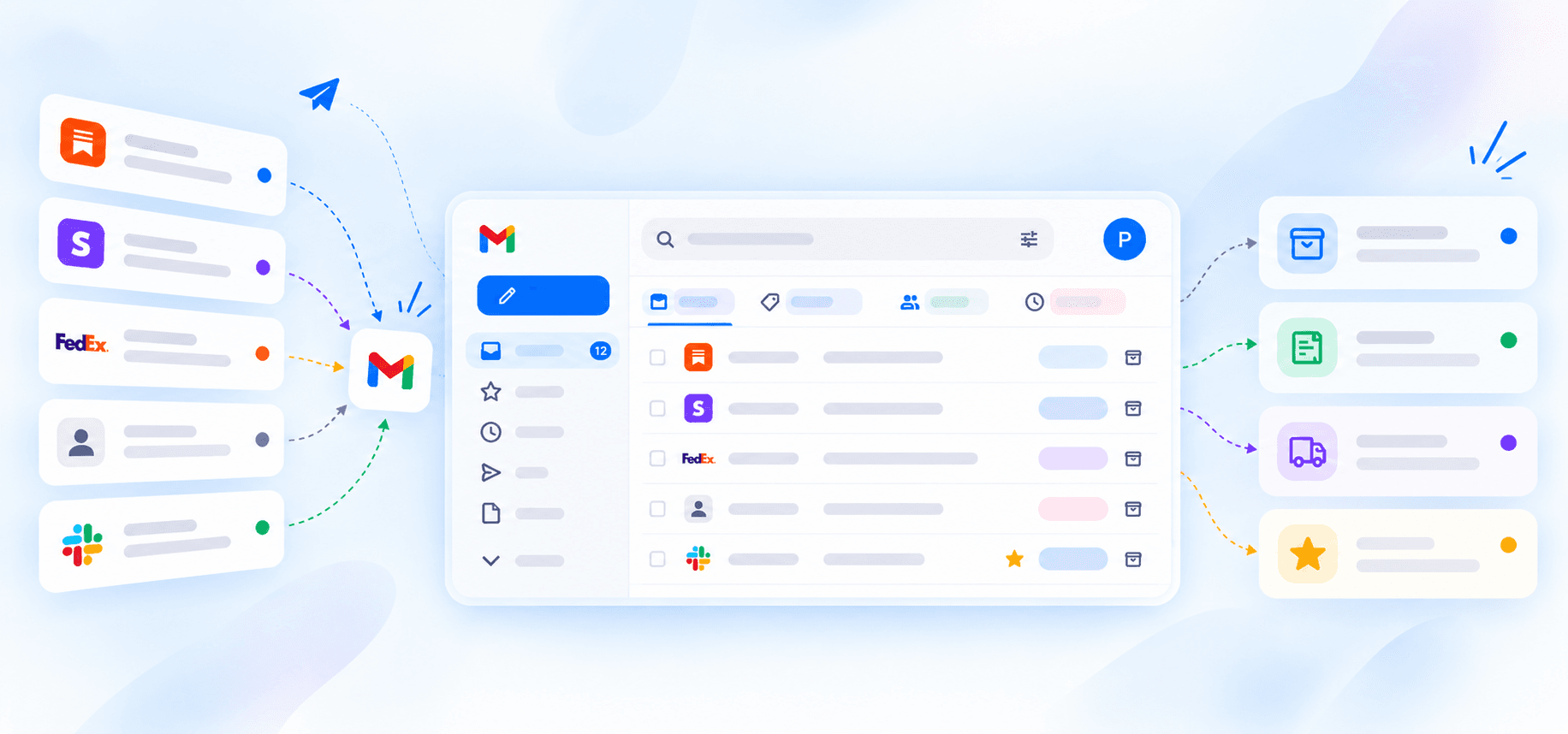 Mail from Gmail, Outlook, Yahoo Mail and other providers being routed and filed automatically